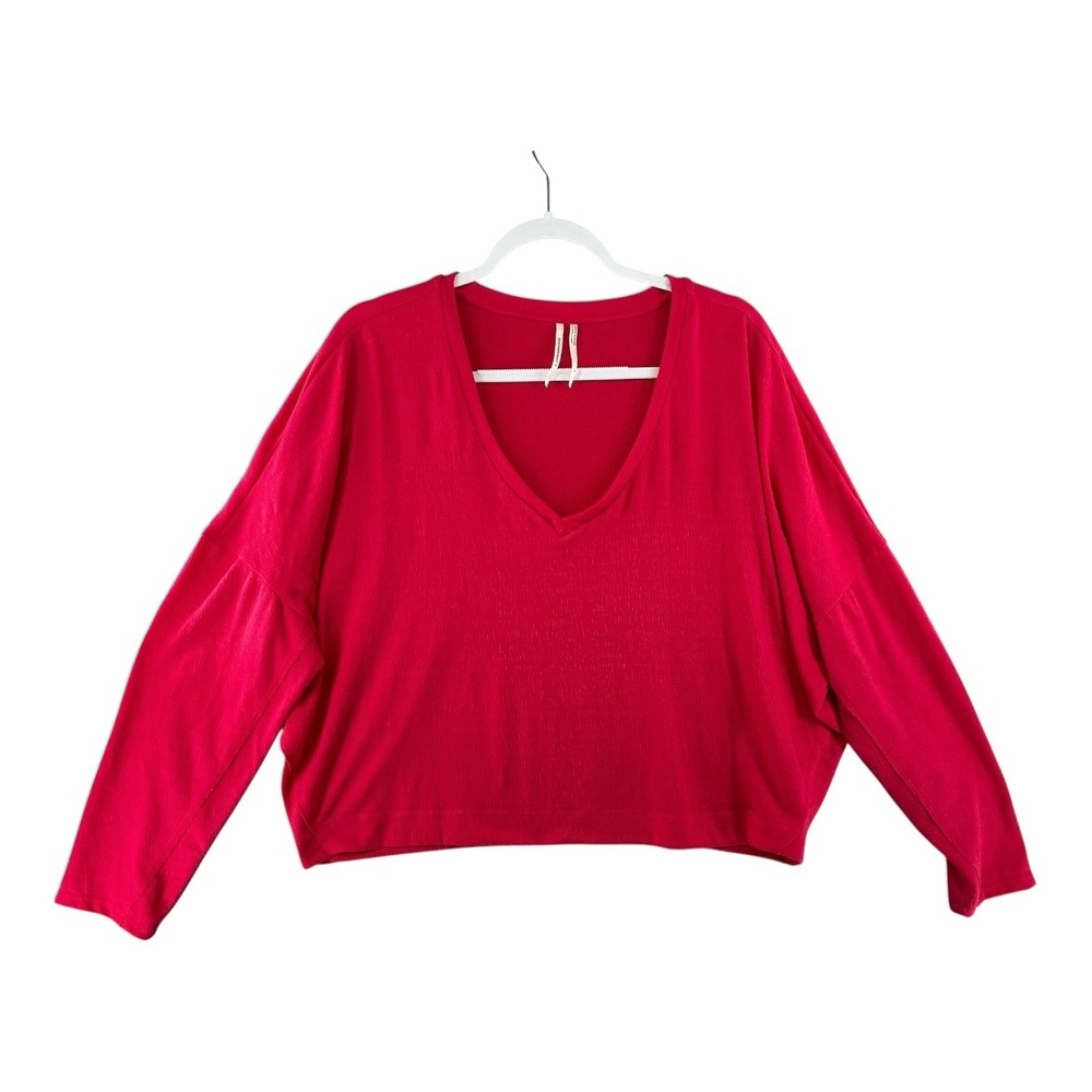 Anthropologie Dolman Sleeve V Neck‎ Womens Size Small Pink Casual Stretch